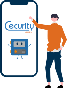 Person wishing to contact Cecurity via their smartphone
